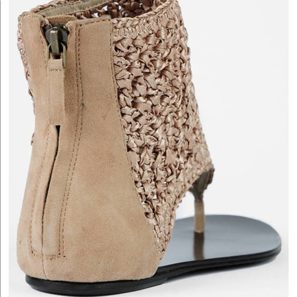 GYPSY CROCHETED ZIP BACK FLAT SANDAL IN SAND MULTI - Picture 11 of 11